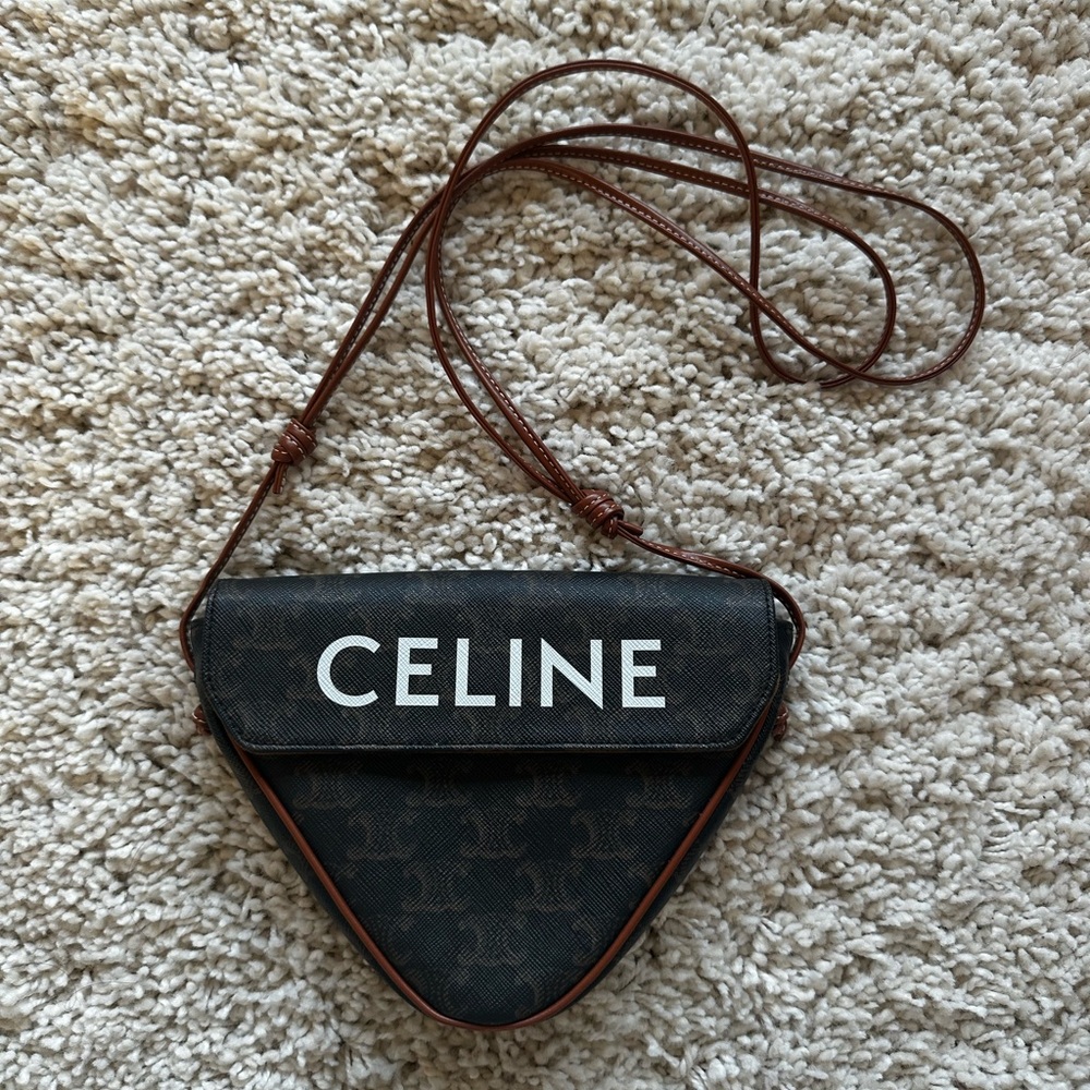 Celine Triomphe Triangle Canvas Bag - Picture 2 of 4